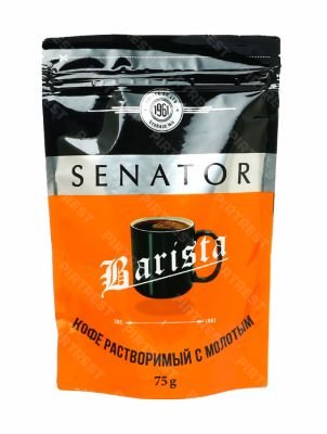 Кофе Senator Barista натуральный растворимый сублимированный с добавлением молотого 75 г.