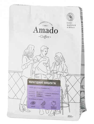 Кофе Amado Марагоджип Никарагуа в зернах 200 г.