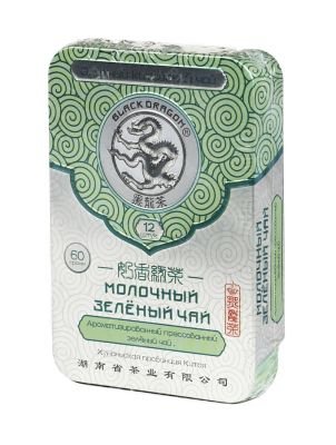 Чай Черный Дракон Прессованный зеленый молочный 60 г. ж/б