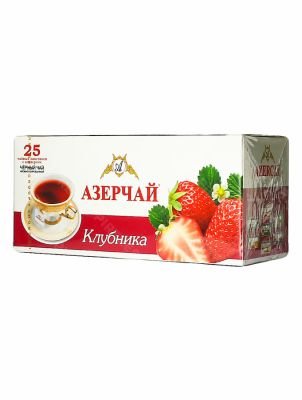 Чай Азерчай Клубника черный в пакетиках 25 шт.