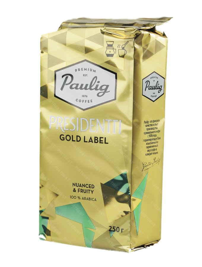 Мелющий кофе paulig. Кофе Paulig presidentti Gold. Кофе в золотой упаковке в зернах Паулиг. Paulig золотой 100% Арабика.