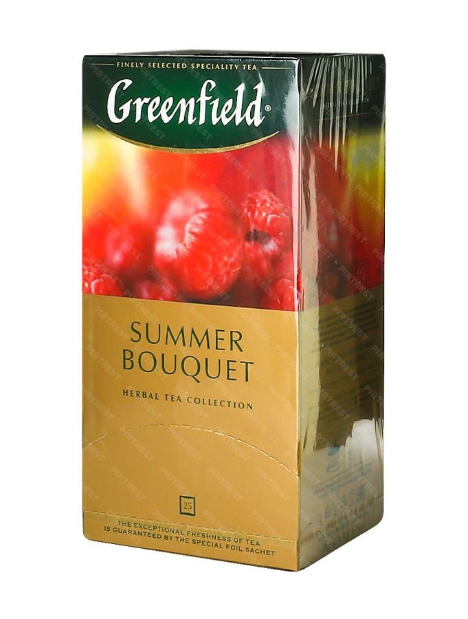 Чай гринфилд с малиной. Чай Greenfield Summer Bouquet. Чай Гринфилд 25 пакетиков малина. Greenfield 25 Summer Bouquet. Гринфилд чайный Summer Bouquet.