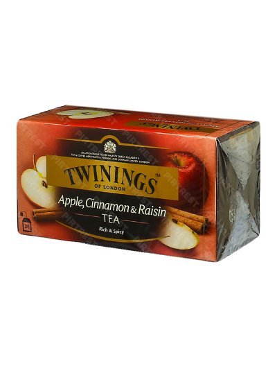 Чай Twinings Яблоко, Корица и Изюм черный 25 пак. x 1.5 г.