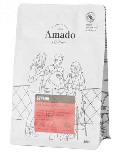 Кофе Amado Бурбон в зернах 200 г.