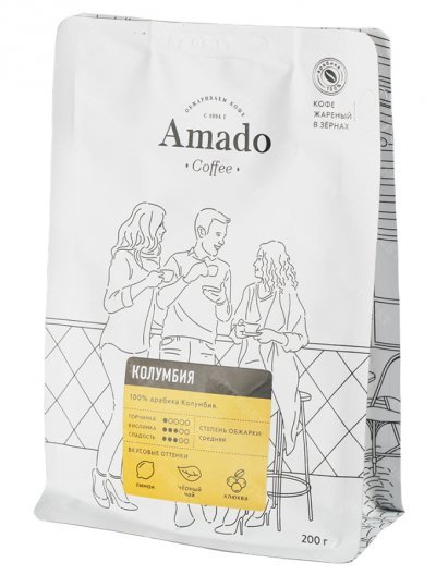 Кофе Amado Колумбия Супремо в зернах 200 г.