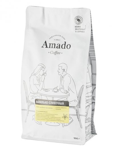 Кофе Amado Ванильно-сливочный в зернах 500 г.