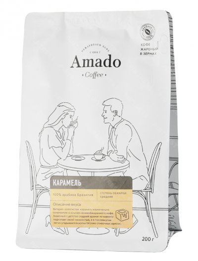 Кофе Amado Карамель в зернах 200 г.