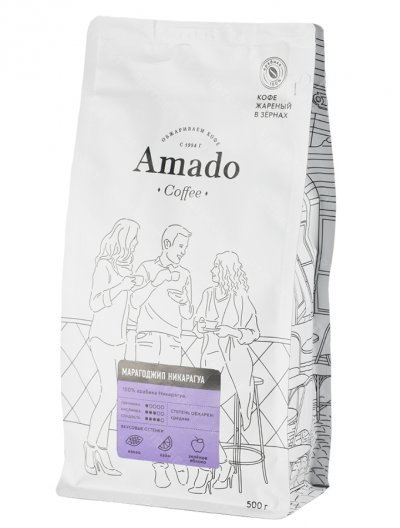 Кофе Amado Марагоджип Никарагуа в зернах 500 г.