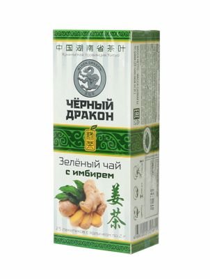 Чай Черный Дракон зеленый с имбирем в пакетиках 25 пак. х 2 г.