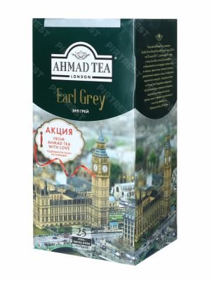 Чай Ahmad Tea Earl Grey (Ахмад Эрл Грей) черный в пакетиках 25 шт. х 2 г.