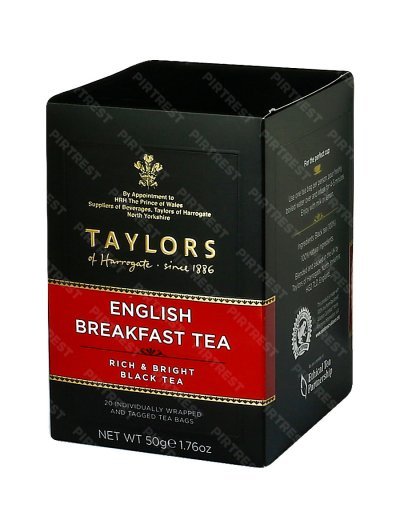Чай Taylors of Harrogate English Breakfast (Английский завтрак) в пакетиках 20 шт х 2.5 г.